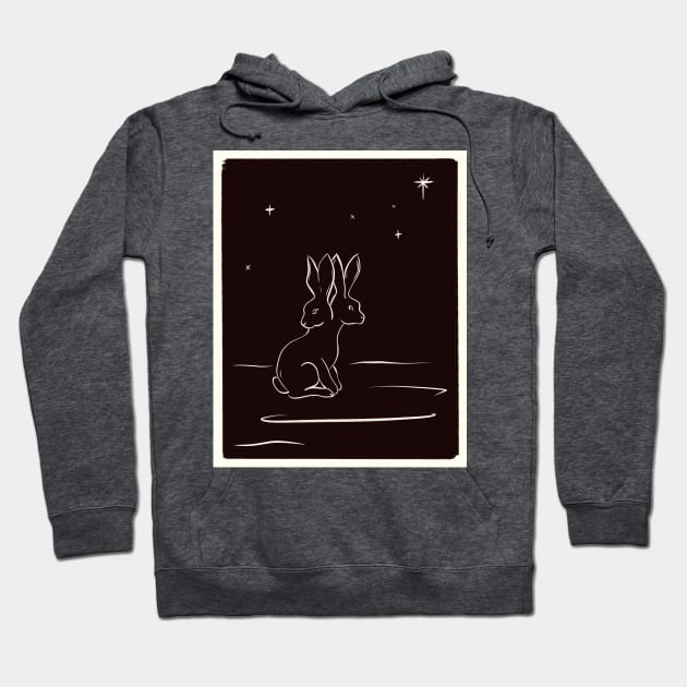 Lucky Two Headed Rabbit Alternative Art Hoodie by SkullFern